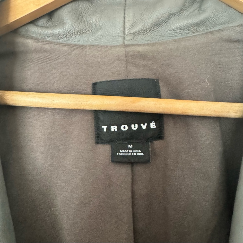 Trouve Gray Leather Jacket - Picture 5 of 7